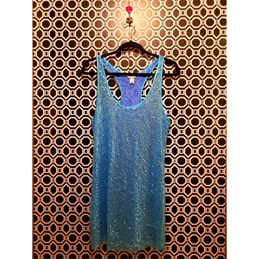 Victoria's Secret | Blue Sequin Mesh Slip Size M